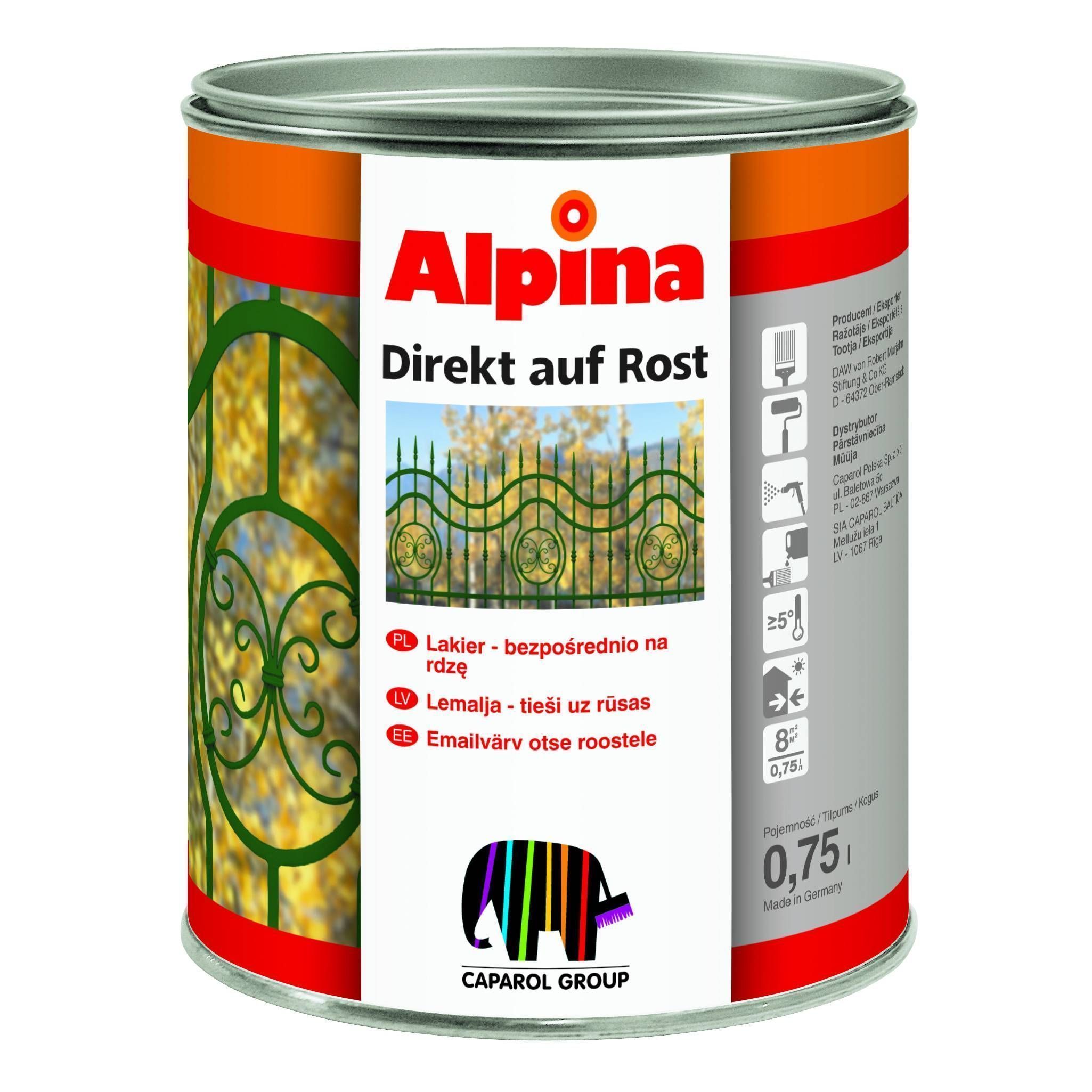 METALLIVÄRV ALPINA DIREKT AUF ROST 0,75L ROHELINE (RAL6005) LÄIKIV - Bauhof