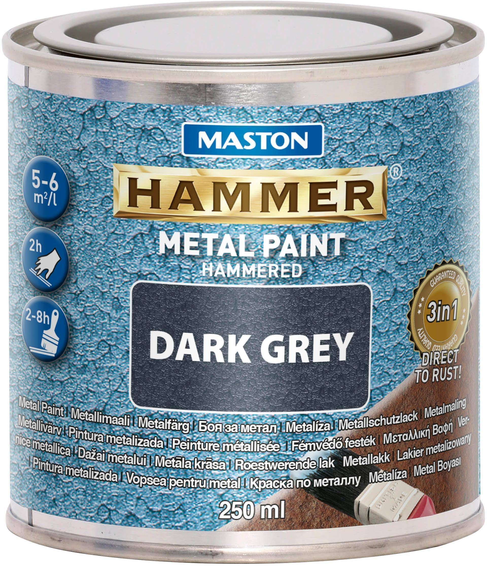 METALLIVÄRV MASTON HAMMER 250ML VASARALAKK TUMEHALL - Bauhof
